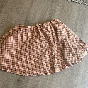 Copper Key Orange and Black Plaid Skater Skirt
